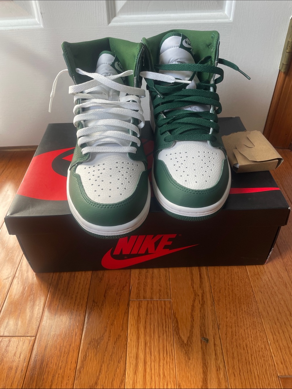 Nike Air Jordan 1 High Top Sneakers - Green & White